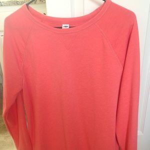 Coral pink sweatshirt sweater